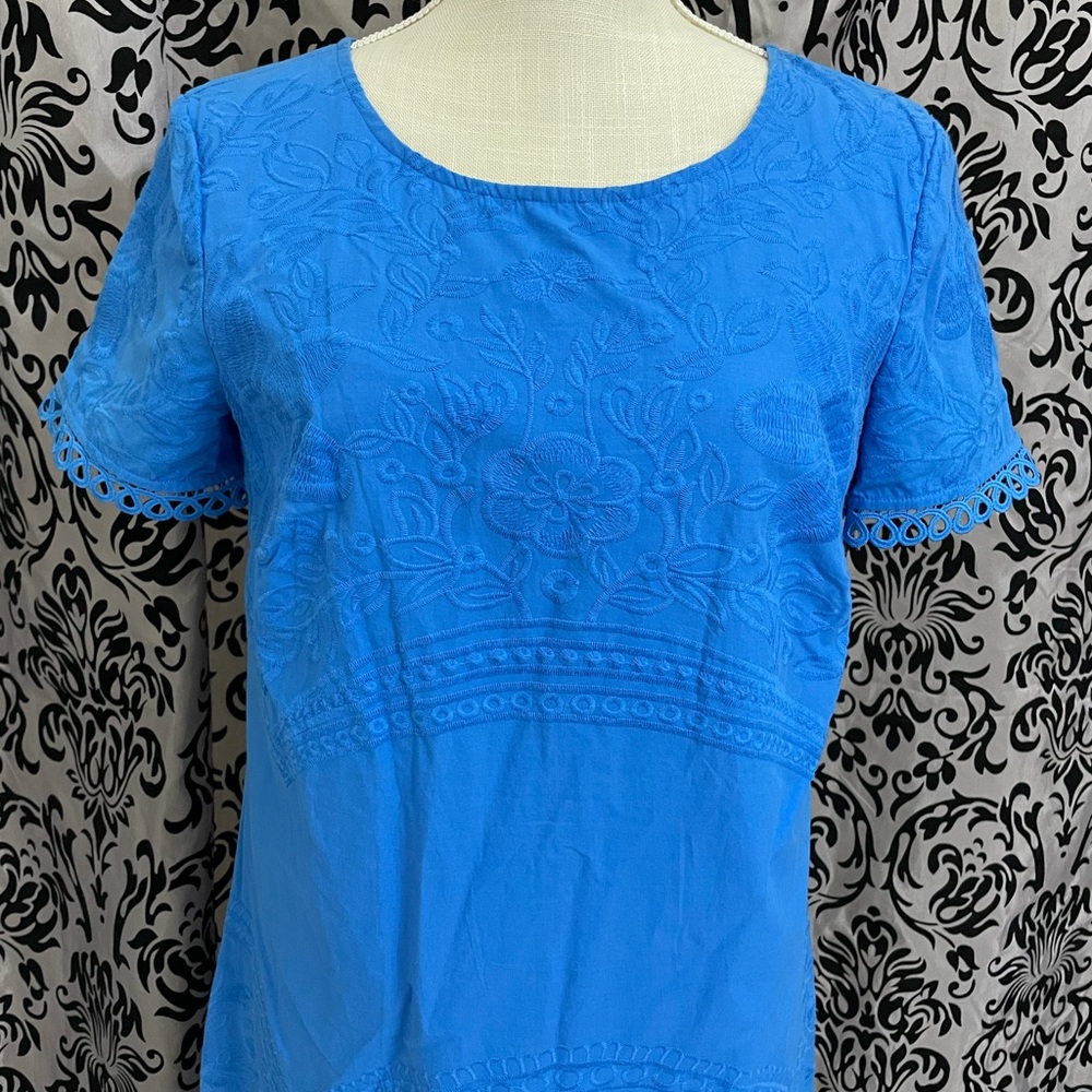 !!MID MONTH BIG SALE!! Blue embroidered floral dress